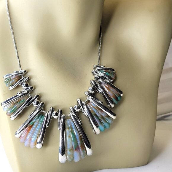 Colourful Bib Statement Necklace - Picture 1 of 16